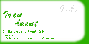 iren ament business card