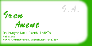 iren ament business card